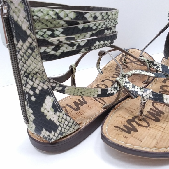SAM EDELMAN Glenda Split Toe Python Gladiator Sandals EUC - Picture 10 of 13